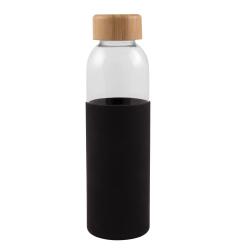 Botella con funda silicona negra