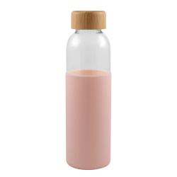 Botella con funda silicona rosa