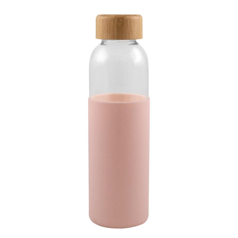 Botella con funda silicona rosa
