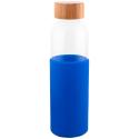 Botella con funda silicona azul
