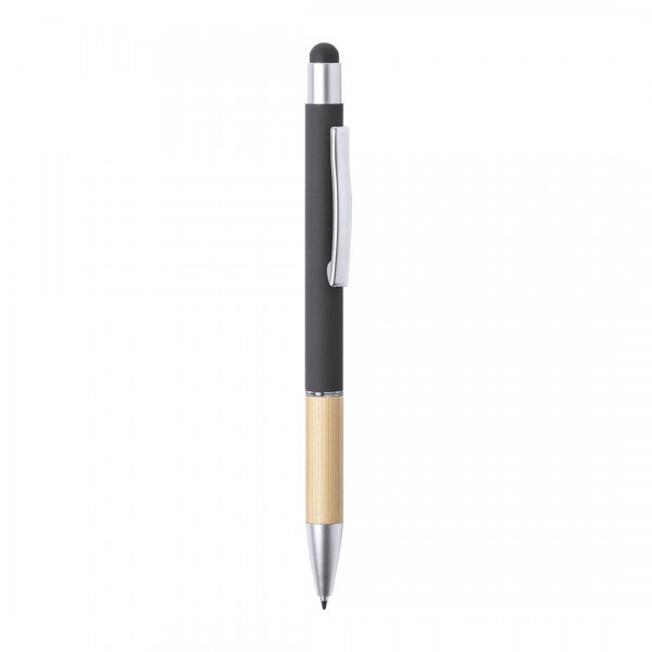 Bolígrafo touch bambú y aluminio personalizable