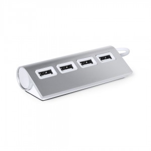 USB aluminio bicolor Hub 4 puertos