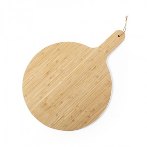 Tabla de corte redonda madera bambú. Tabla pizzas madera de bambú